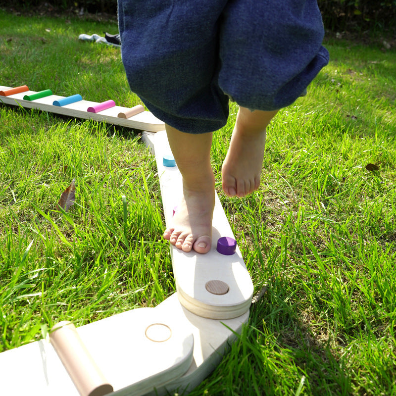 Montessori Balance Board Set – Taktile Laufstrecke für Kinder