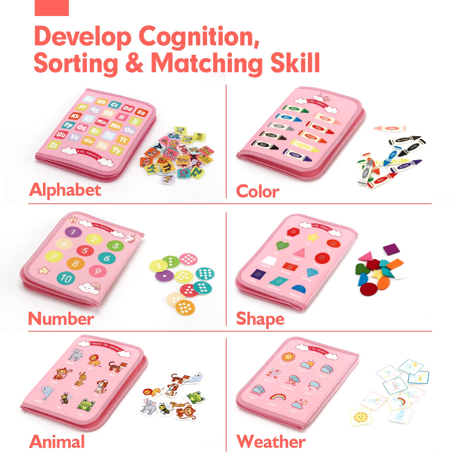 Montessori Busy Board/Quiet Book 8-seitig – Einhorn