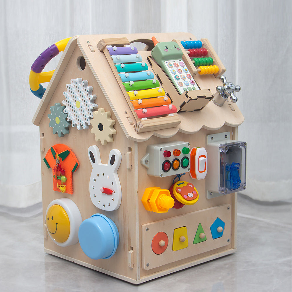 Montessori Mini Busy House – Xylophon & Feinmotorik
