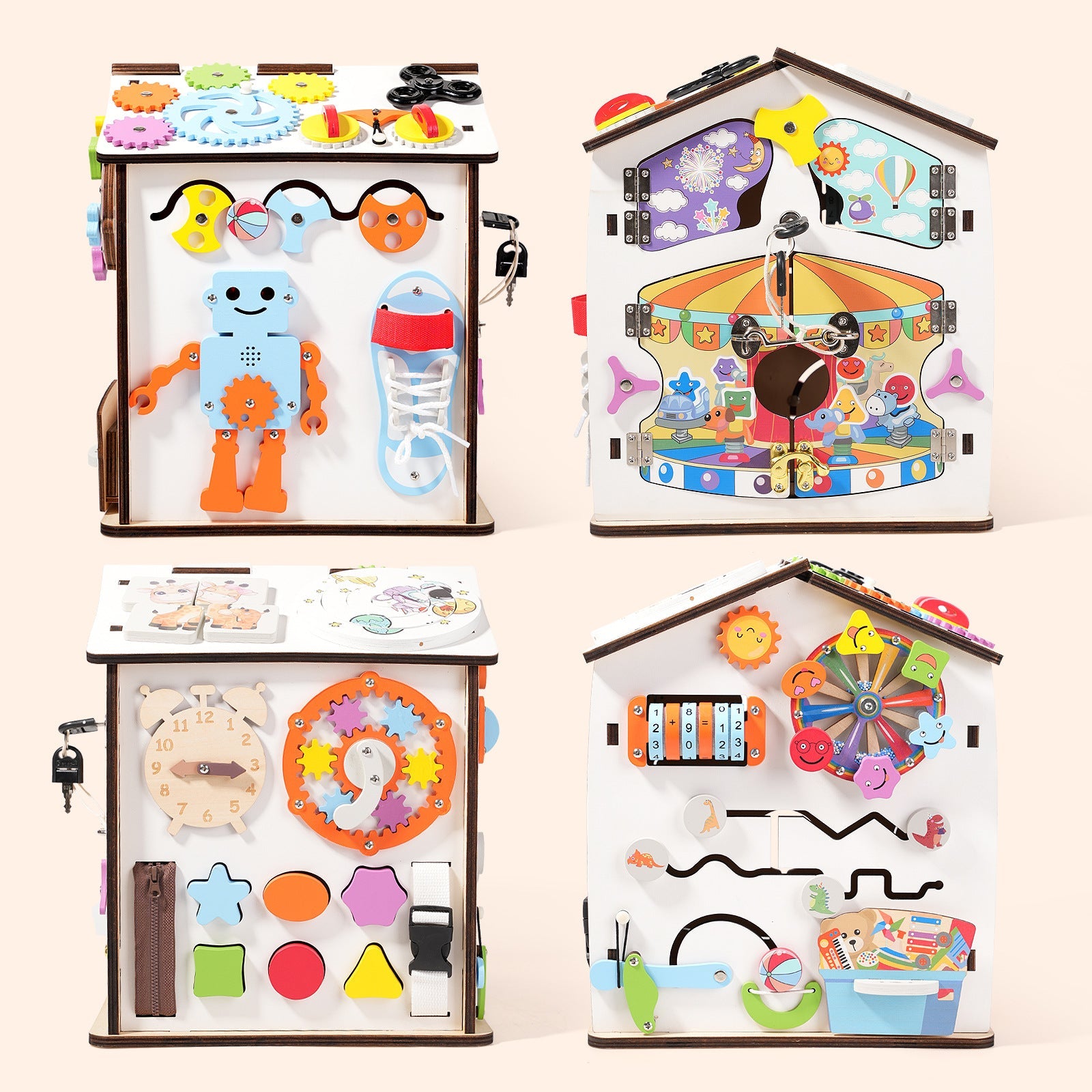Montessori Holzspielzeug – Busy House XXL für Kinder