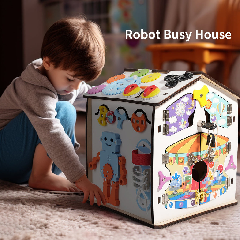 Montessori Holzspielzeug – Busy House XXL für Kinder