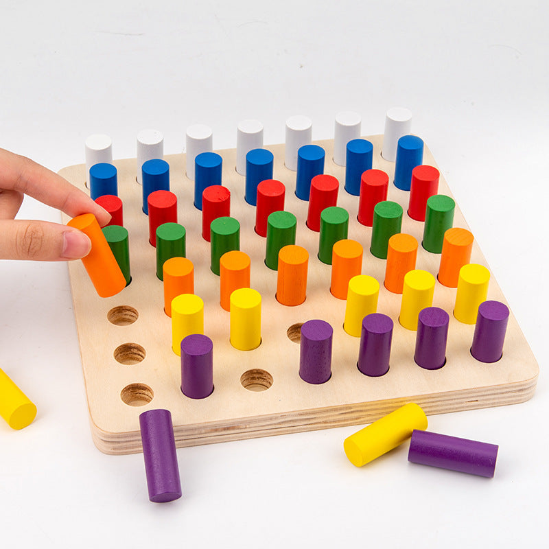 Montessori Steckspiel mit Farb-Stäben – Konzentration & Sortieren lernen