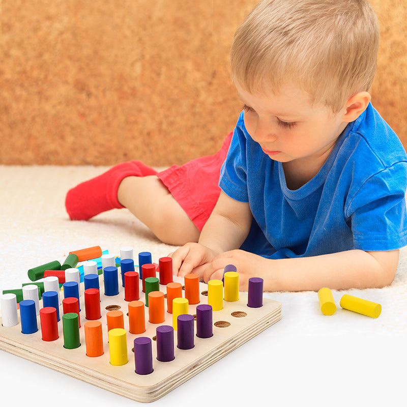 Montessori Steckspiel mit Farb-Stäben – Konzentration & Sortieren lernen