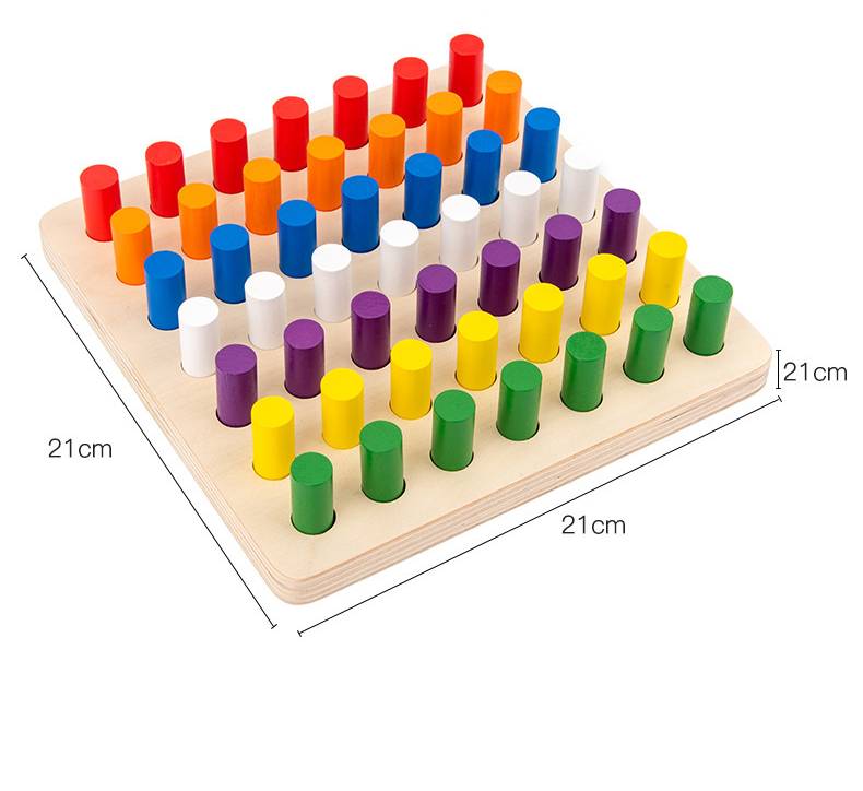 Montessori Steckspiel mit Farb-Stäben – Konzentration & Sortieren lernen