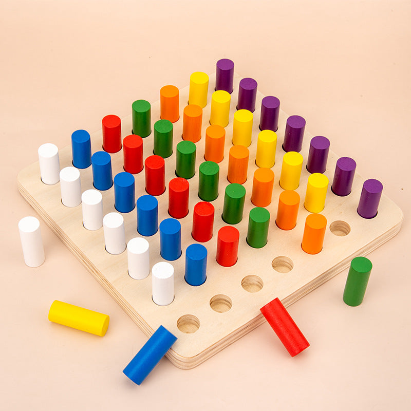 Montessori Steckspiel mit Farb-Stäben – Konzentration & Sortieren lernen