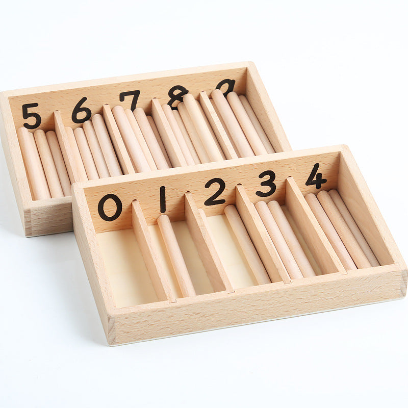 Montessori Zählbrett mit Holzstäben 0–9 – Zahlen lernen & Mengen verstehen