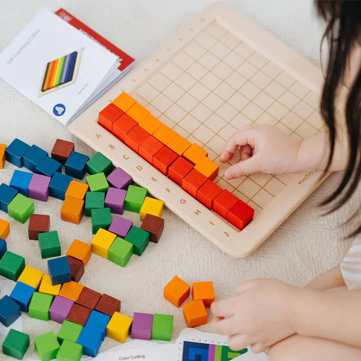 Montessori Zählwürfel – Buntes Mathematik Lernspielzeug aus Holz