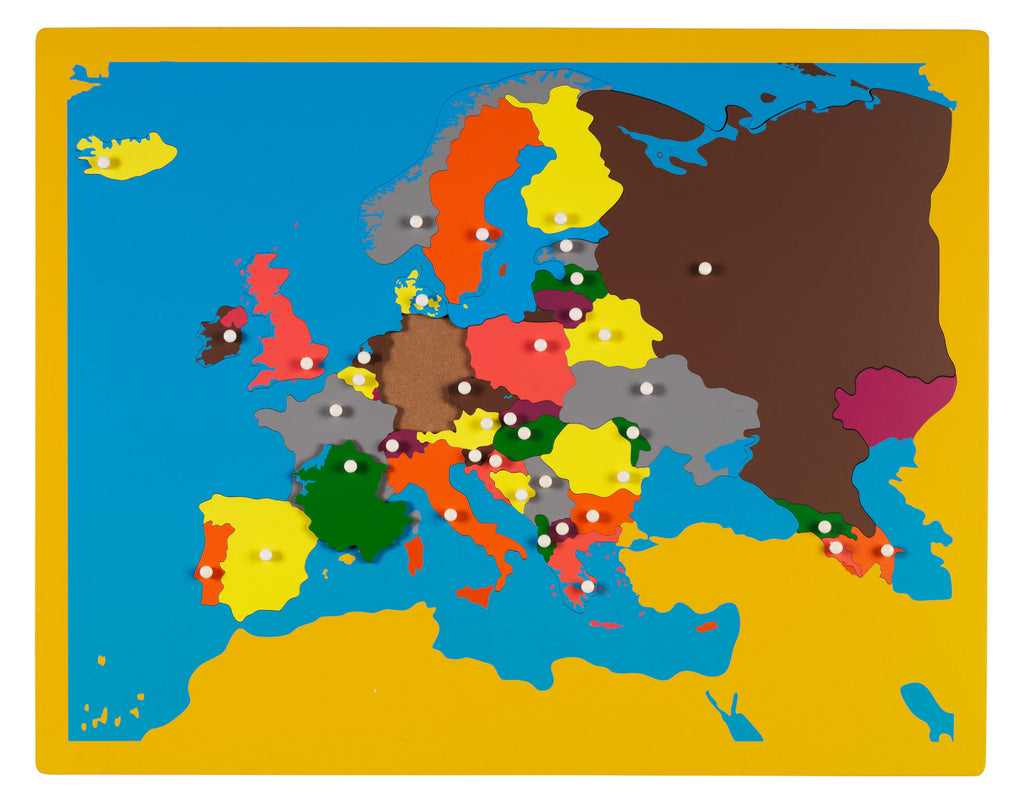 Montessori Europapuzzle Holz – Lernkarte mit 36 Ländern