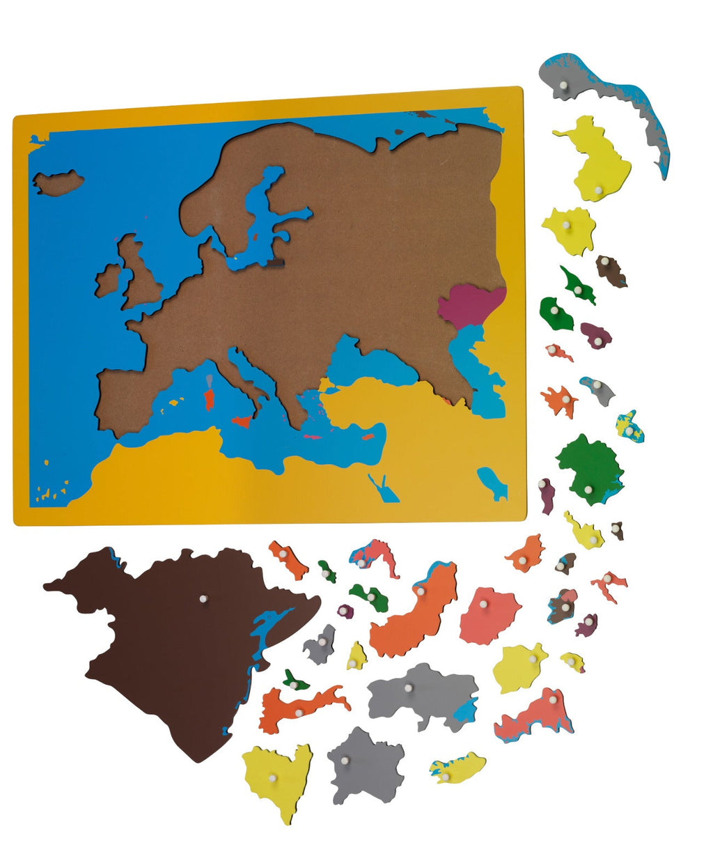 Montessori Europapuzzle Holz – Lernkarte mit 36 Ländern