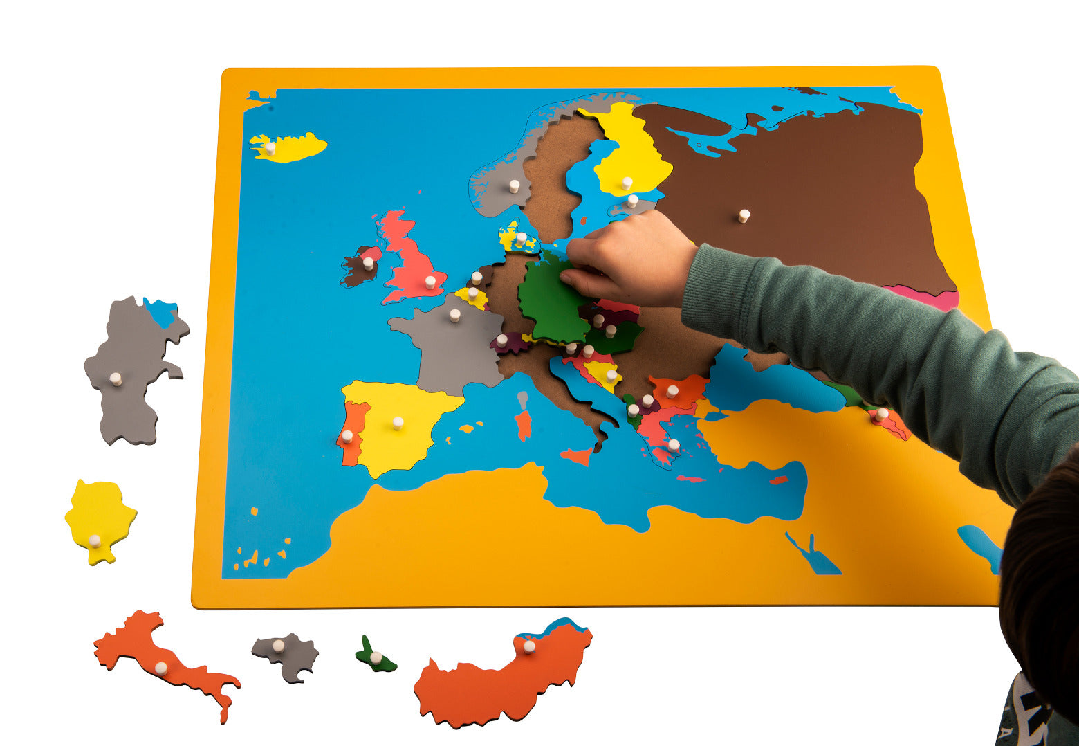 Montessori Europapuzzle Holz – Lernkarte mit 36 Ländern