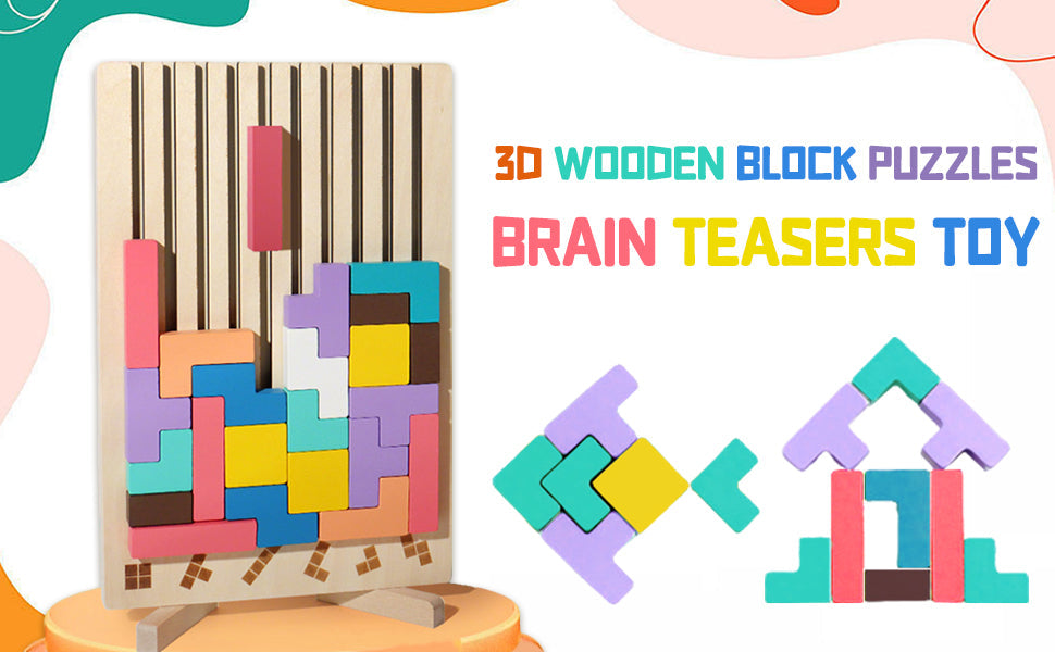 Montessori Tetris Holzpuzzle – Logikspiel ab 3 Jahren