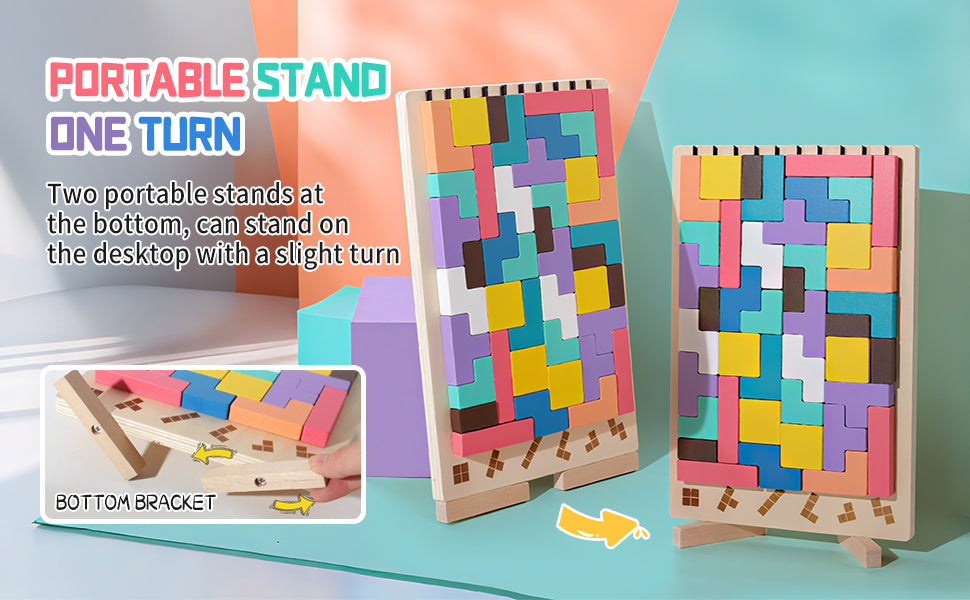 Montessori Tetris Holzpuzzle – Logikspiel ab 3 Jahren