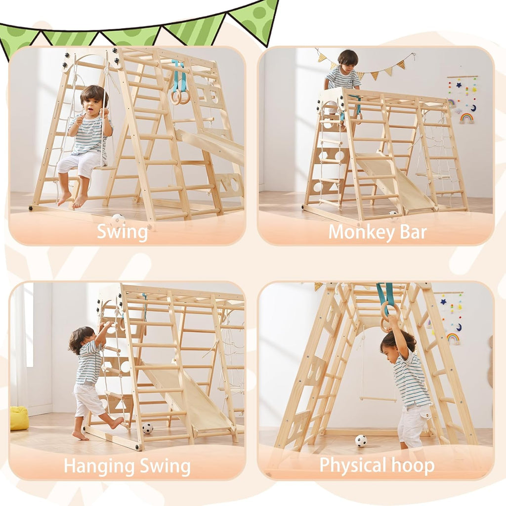 Montessori Klettergerüst mit Rutsche & Schaukel