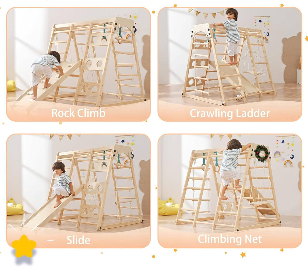 Montessori Klettergerüst mit Rutsche & Schaukel