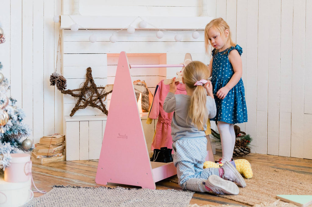 Montessori Kleiderständer für Kinder – Offener Kinder-Kleiderständer aus Holz