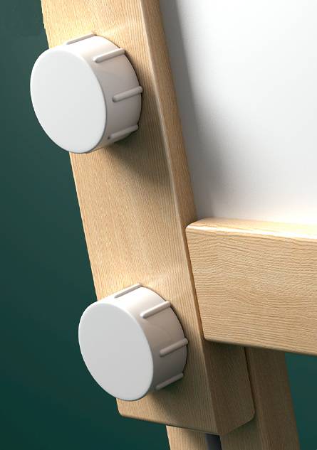 Montessori Kinderstaffelei aus Holz – Höhenverstellbare Maltafel mit Whiteboard & Kreidetafel