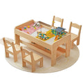 Montessori Kindertisch aus Holz – Spieltisch mit Stauraum & Stühlen