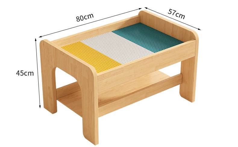Montessori Kindertisch aus Holz – Spieltisch mit Stauraum & Stühlen