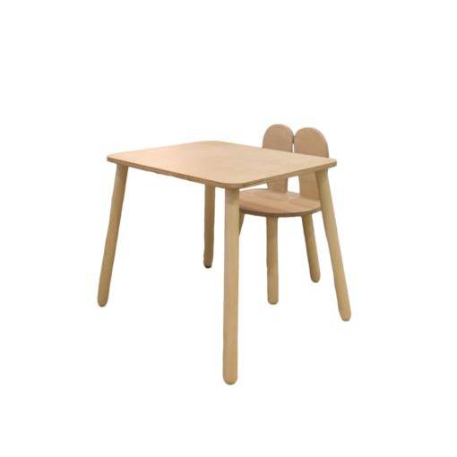 Montessori Kinder Tisch & Stuhl Set aus Holz – Bunny Design