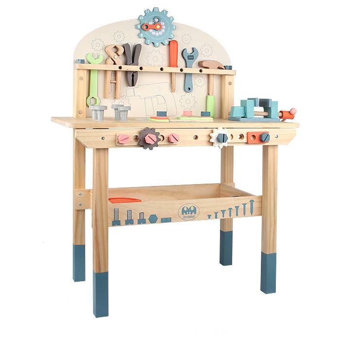 Montessori Kinder Werkbank aus Holz mit Stauraum