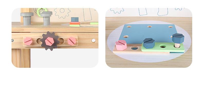 Montessori Kinder Werkbank aus Holz mit Stauraum