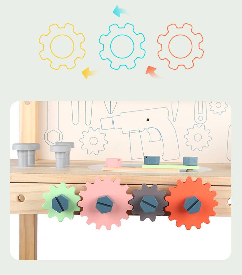 Montessori Kinder Werkbank aus Holz mit Stauraum