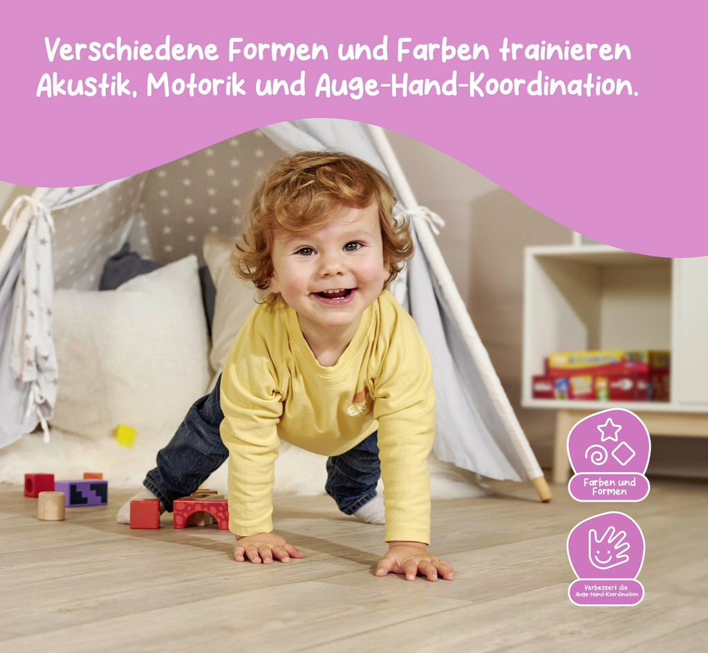 Montessori Klangbausteine aus Holz – 12 Sensorik-Bausteine ab 1 Jahr