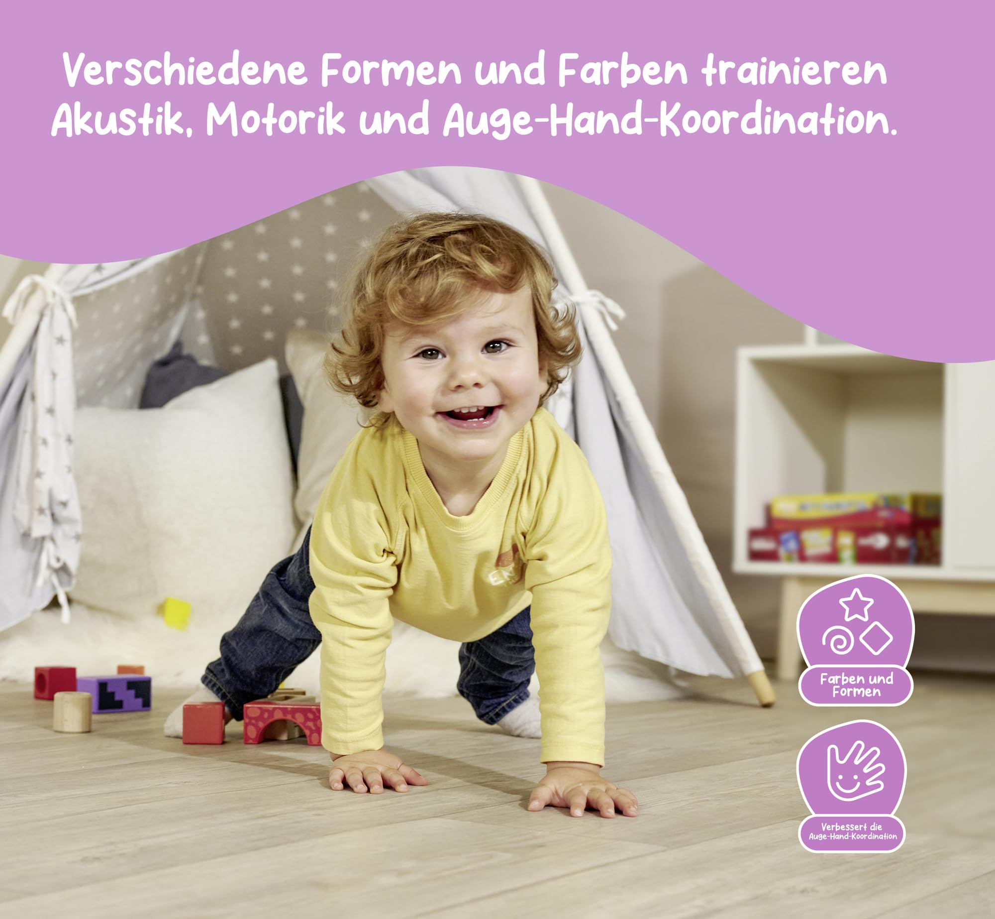 Montessori Klangbausteine aus Holz – 12 Sensorik-Bausteine ab 1 Jahr