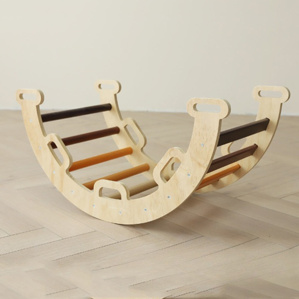 Montessori Kletterset aus Holz –  Klappbares Dreieck, Rutsche & Bogen