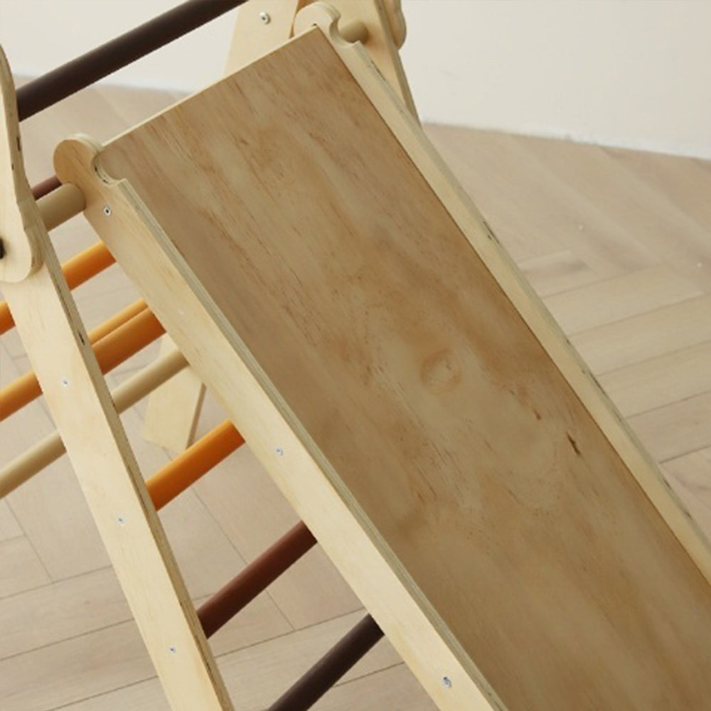 Montessori Kletterset aus Holz –  Klappbares Dreieck, Rutsche & Bogen