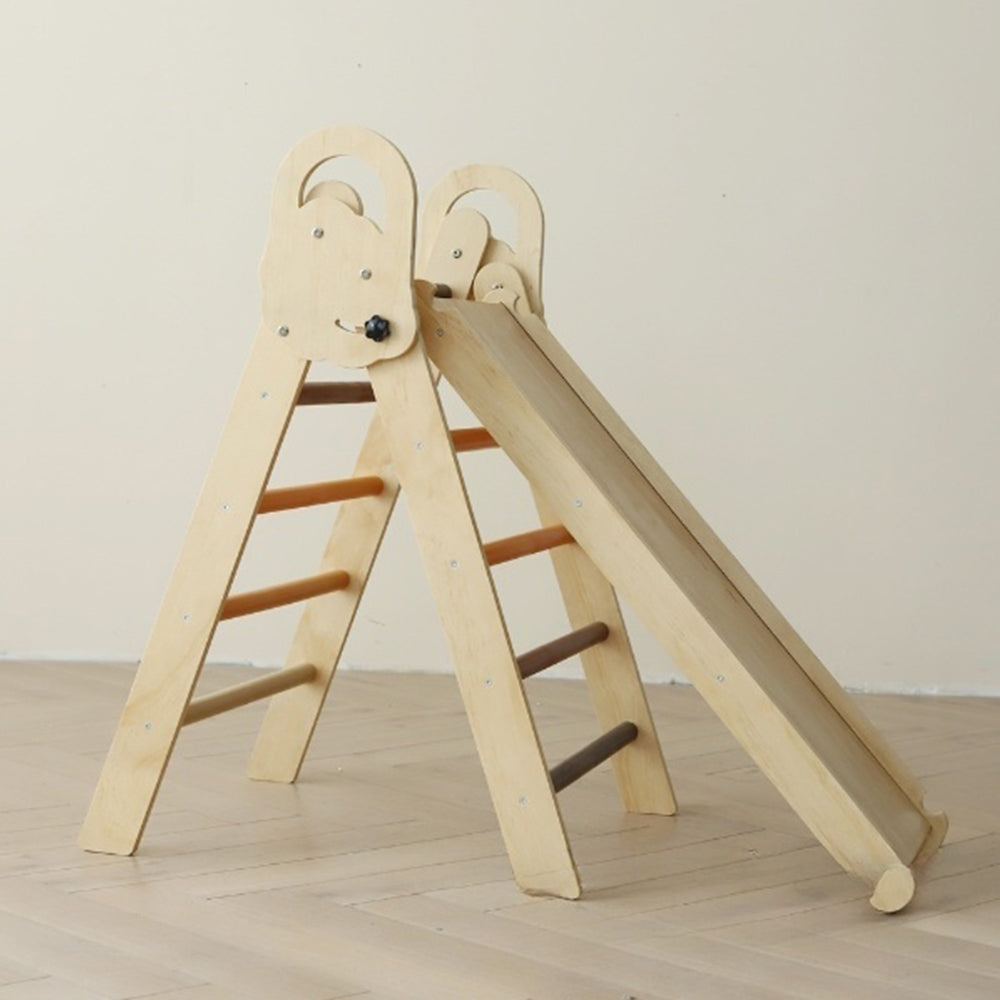 Montessori Kletterset aus Holz –  Klappbares Dreieck, Rutsche & Bogen