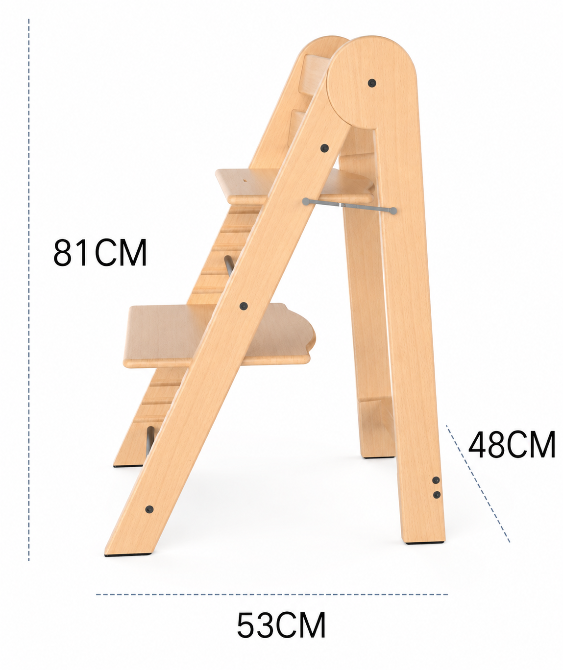 Klappbarer Kinderhochstuhl aus Holz – Mitwachsend & Höhenverstellbar