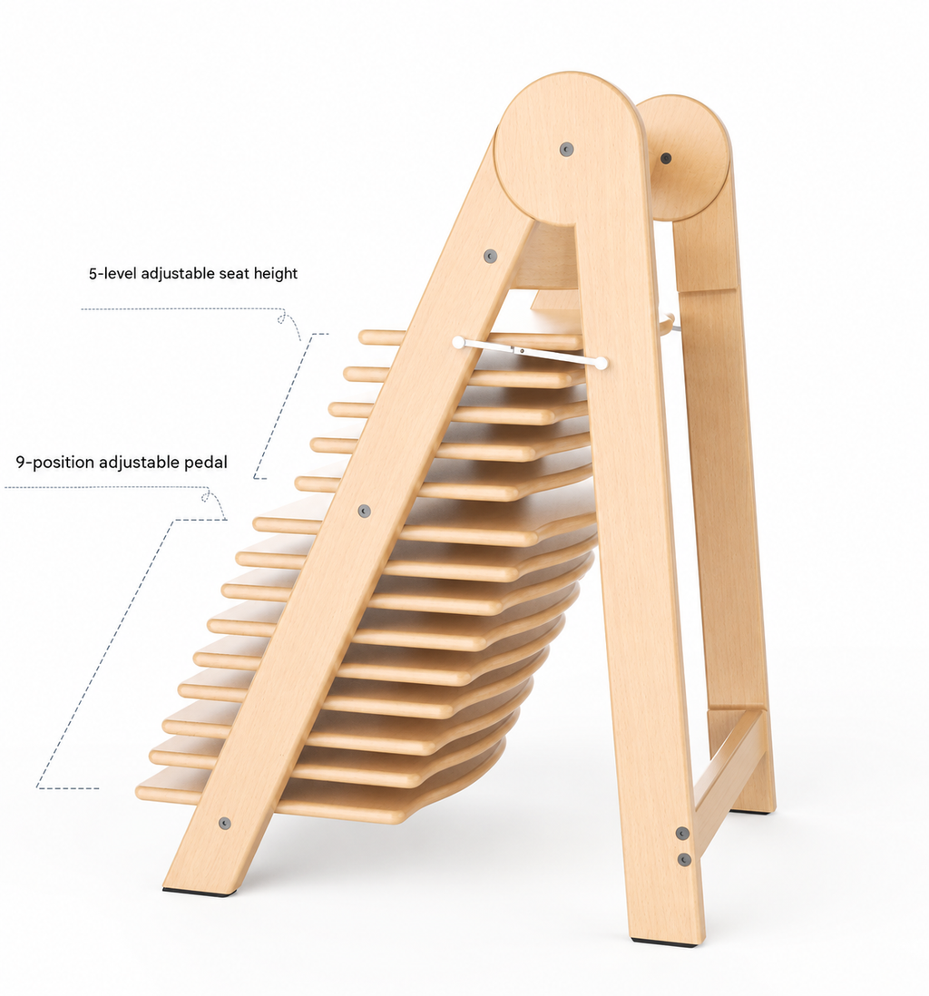 Klappbarer Kinderhochstuhl aus Holz – Mitwachsend & Höhenverstellbar