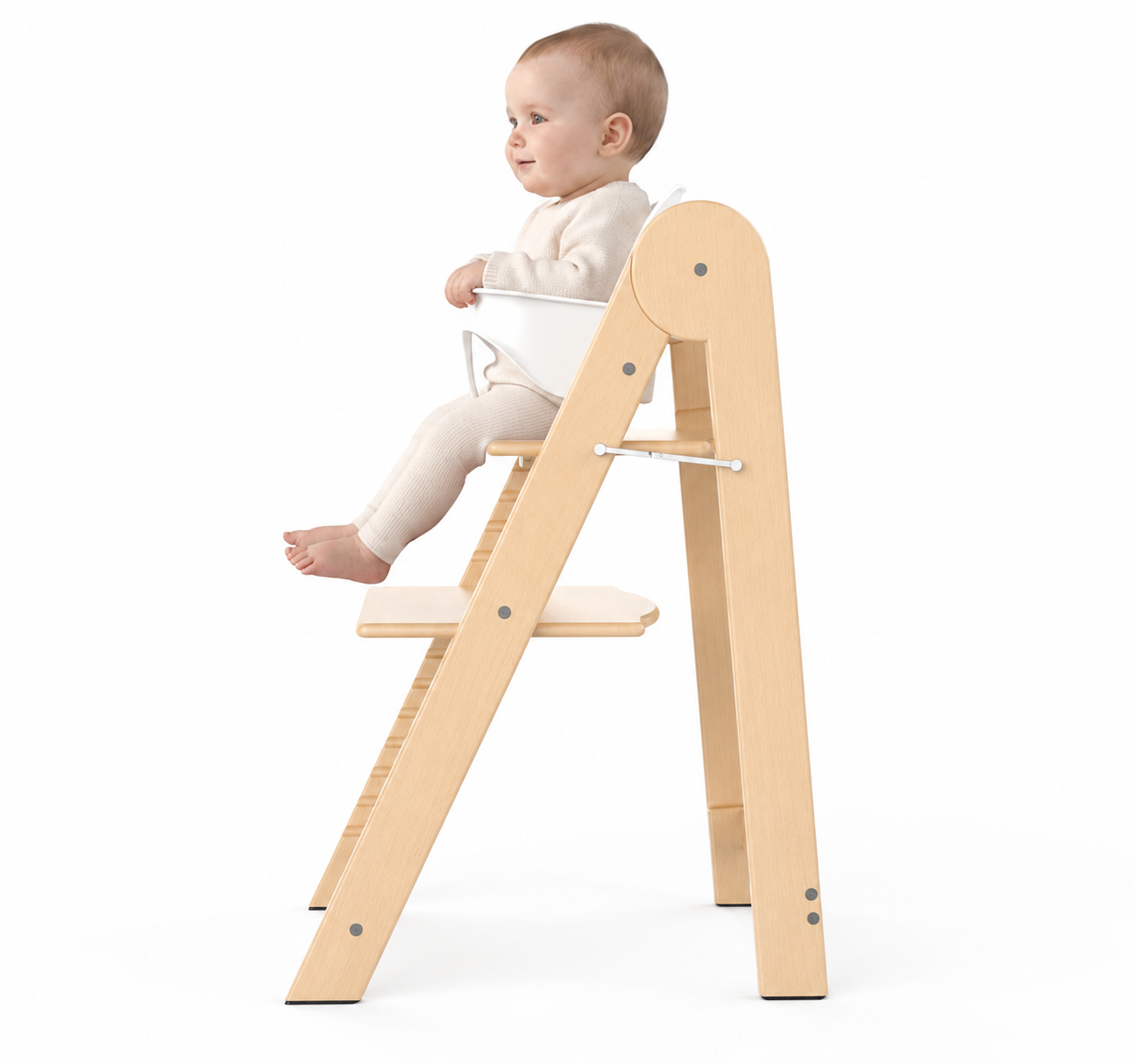 Klappbarer Kinderhochstuhl aus Holz – Mitwachsend & Höhenverstellbar