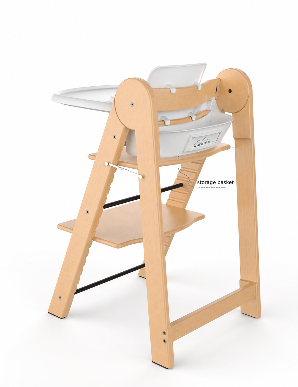 Klappbarer Kinderhochstuhl aus Holz – Mitwachsend & Höhenverstellbar