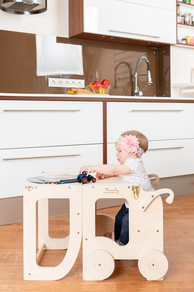 Montessori Lernturm Trolley – 3-in-1 Küchenhelfer für Kinder