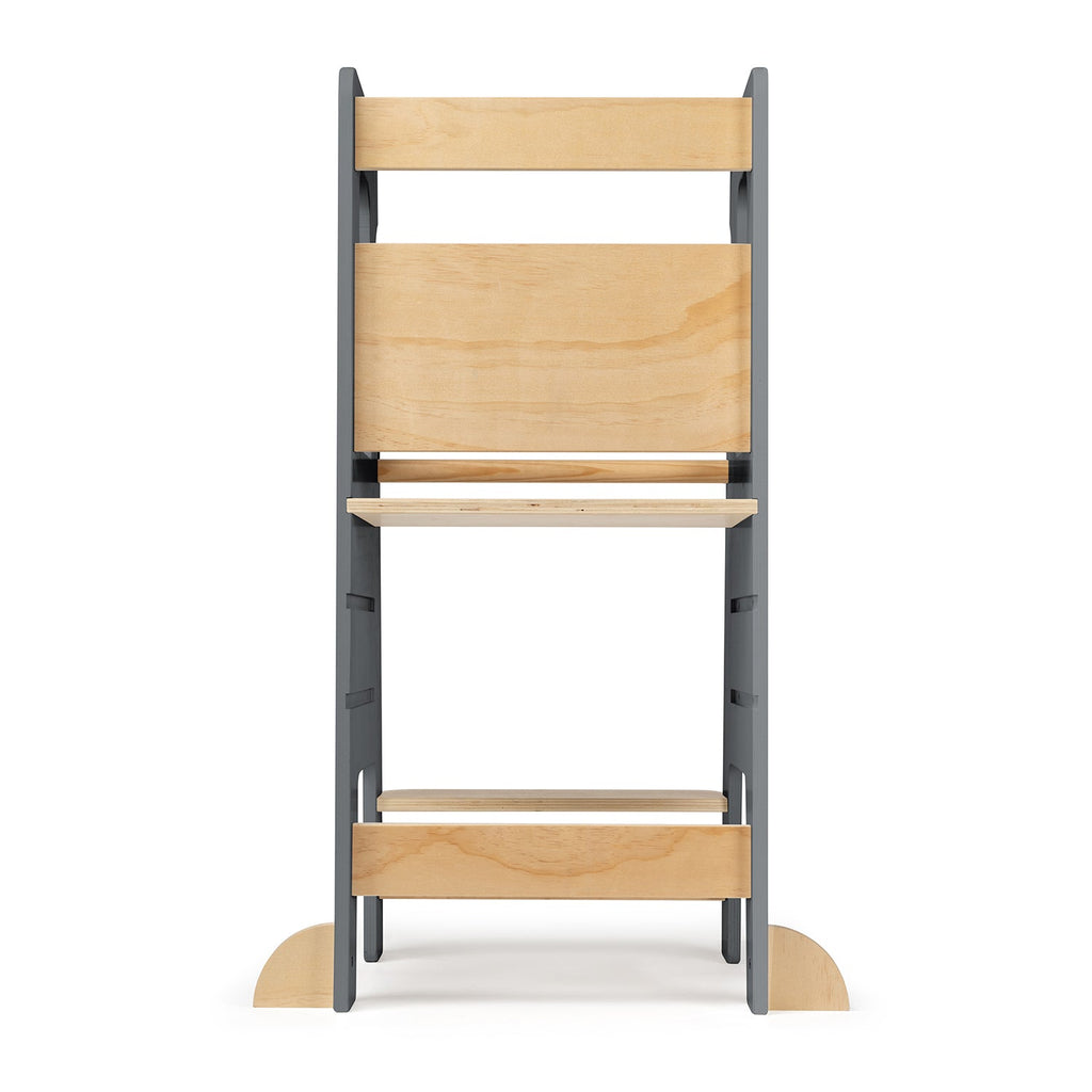 Lernturm Höhenverstellbar Klassik  Massivholz Grau