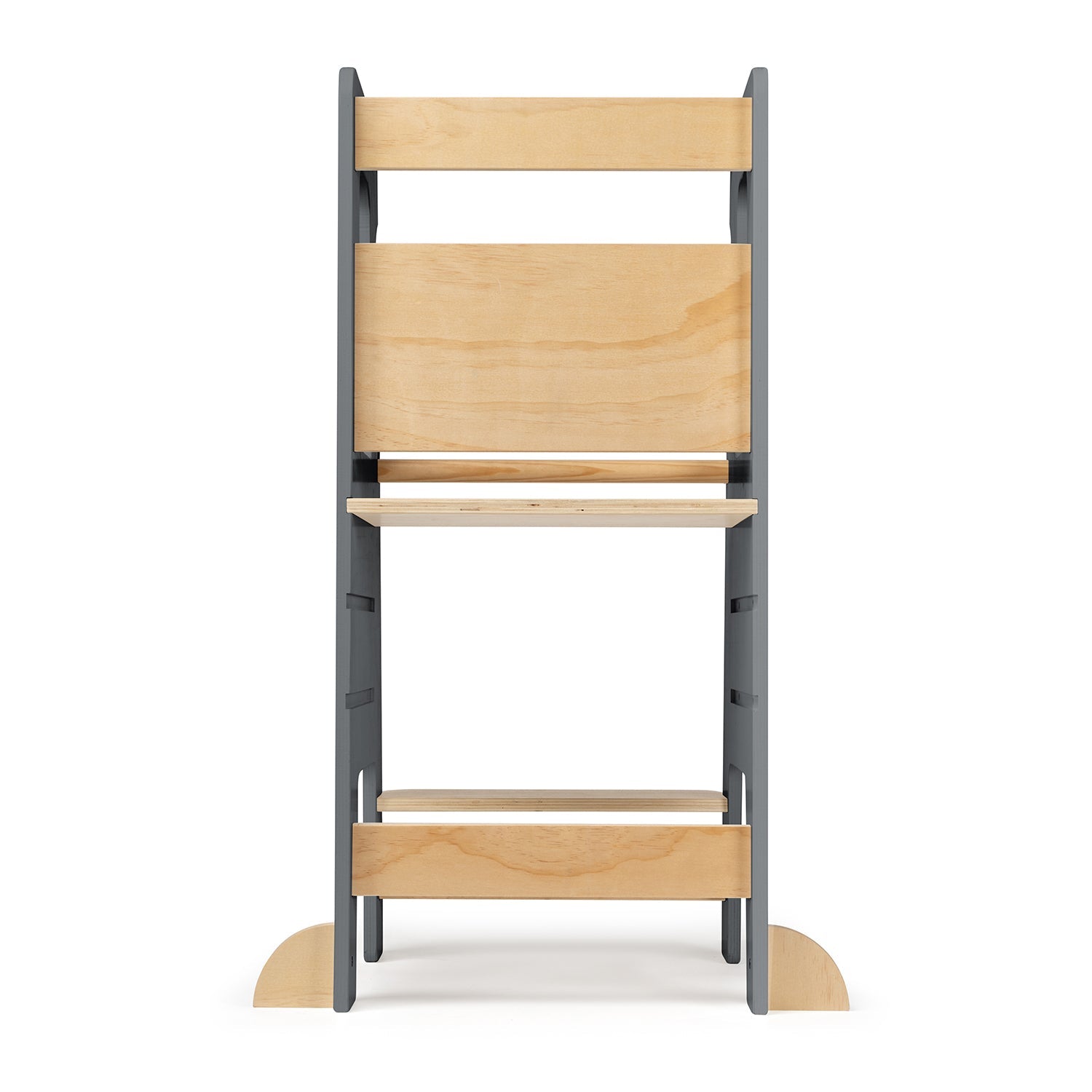 Lernturm Höhenverstellbar Klassik  Massivholz Grau