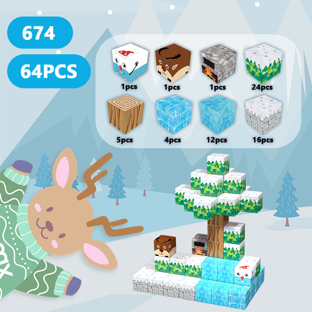 Montessori Magnetbausteine Original-Eiswelt – Winter Edition
