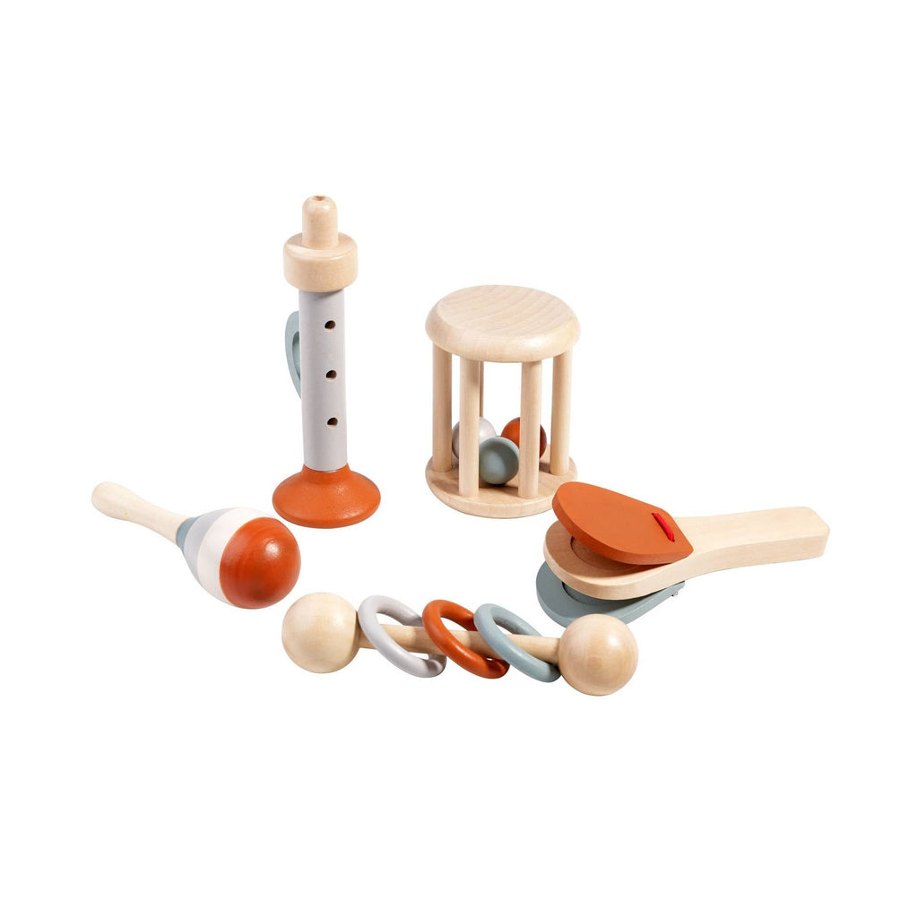Montessori Musikinstrumente Holz-Set (5-tlg.) – Sensorik