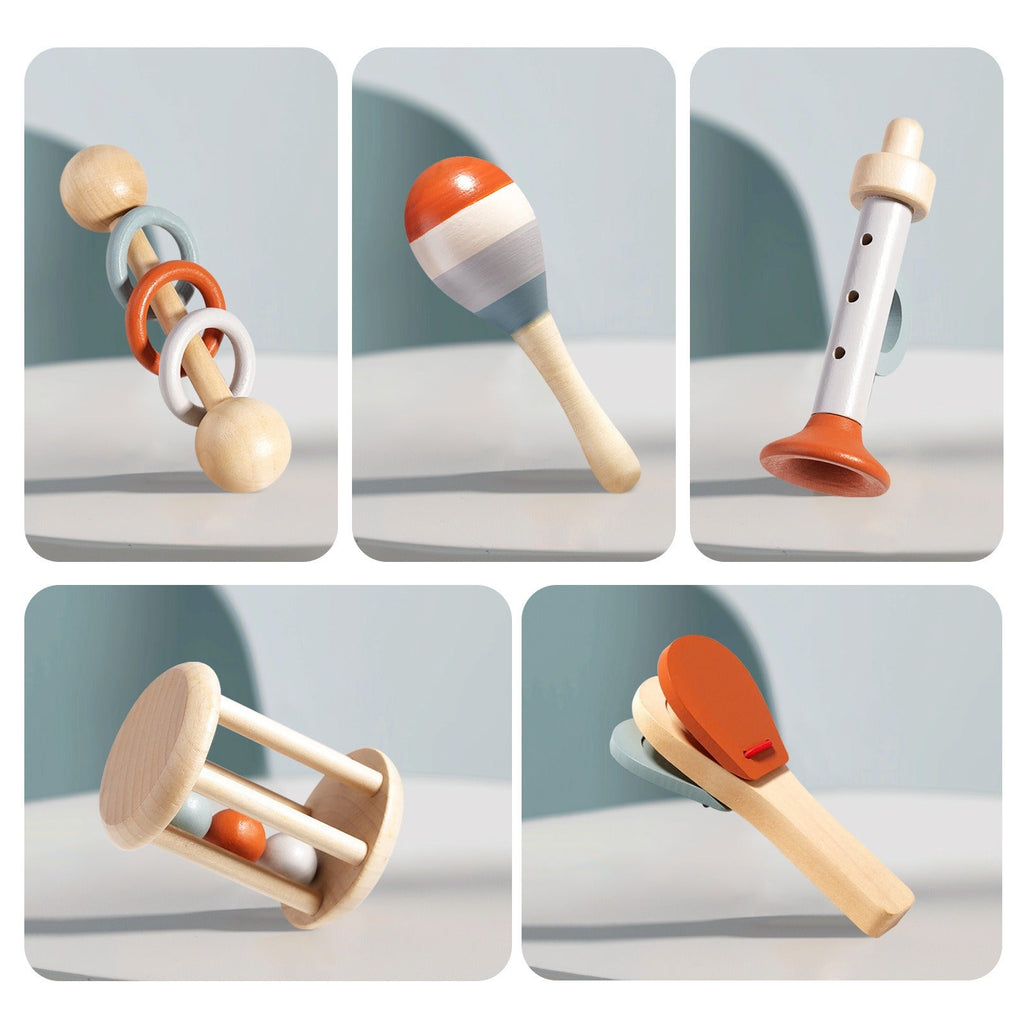 Montessori Musikinstrumente Holz-Set (5-tlg.) – Sensorik