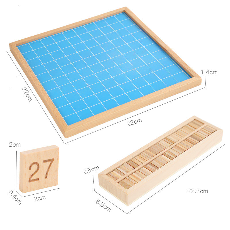 Montessori Zahlenbrett 1–100 aus Holz – Lernspiel für Zahlenverständnis & Logik