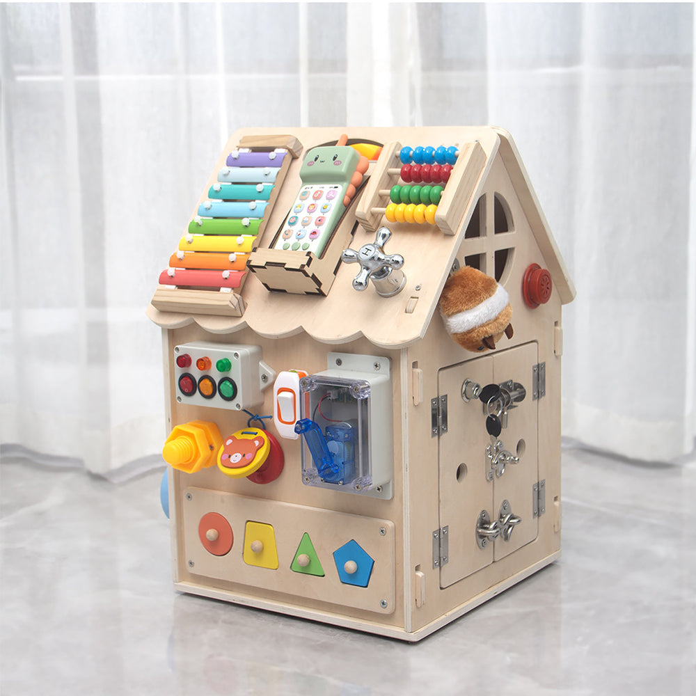 Montessori Mini Busy House – Xylophon & Feinmotorik