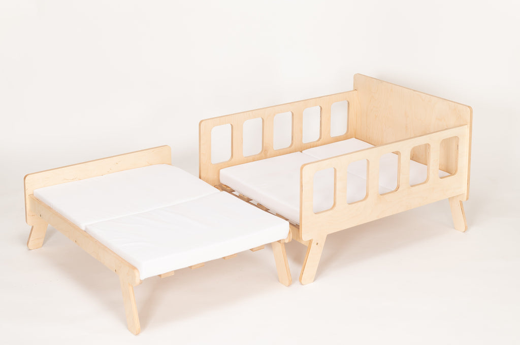 Mitwachsendes Montessori Kinderbett – 2-in-1 Bett & Sofa inkl. Matratze