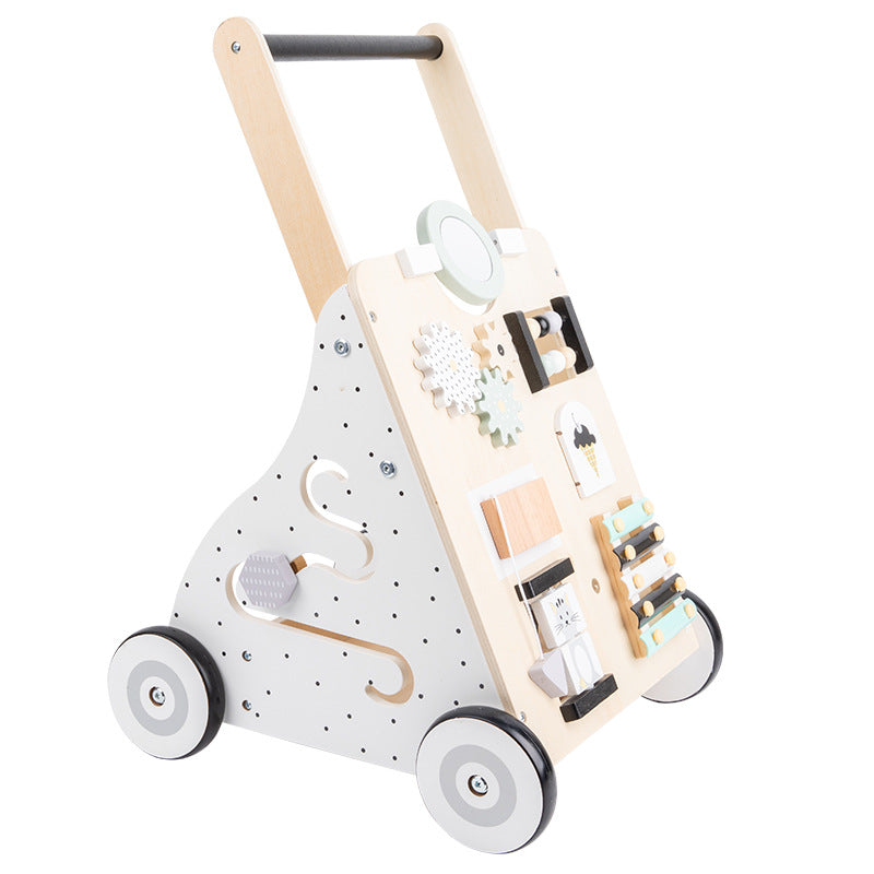 Montessori Lauflernwagen „Nordic“ aus Holz mit Busy Board