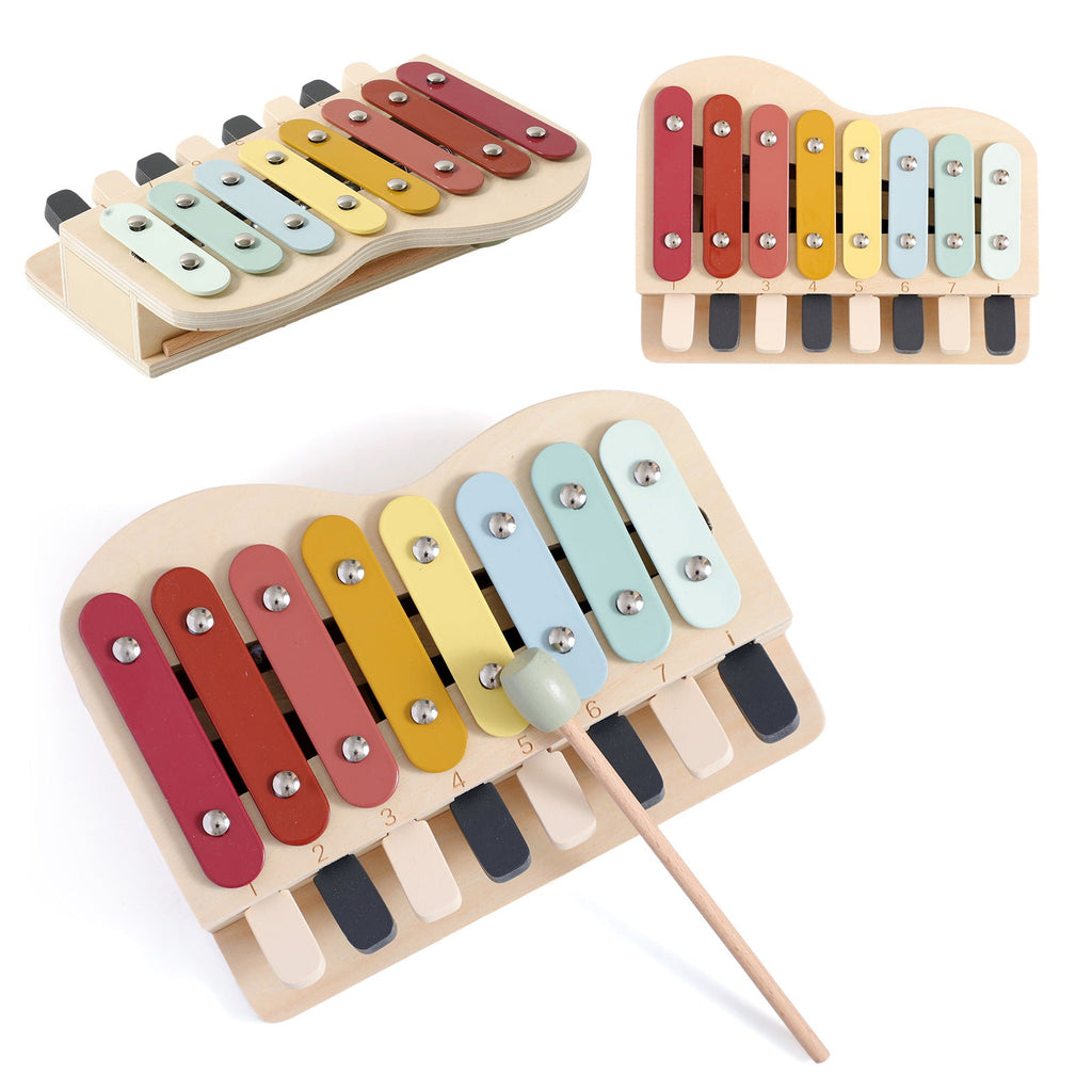 2-in-1 Holz Xylophon & Klavier für Kinder – Musikinstrument