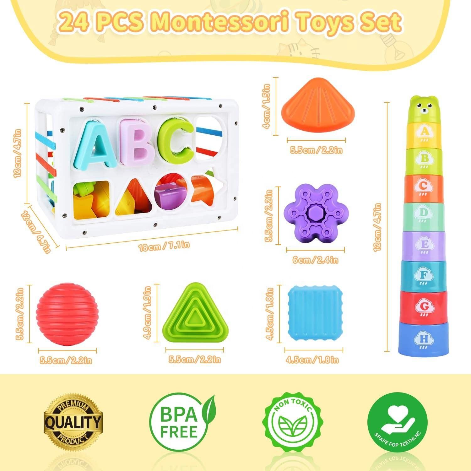 Montessori Form Sortierer Baby – Lernspielzeug & Motorikspiel