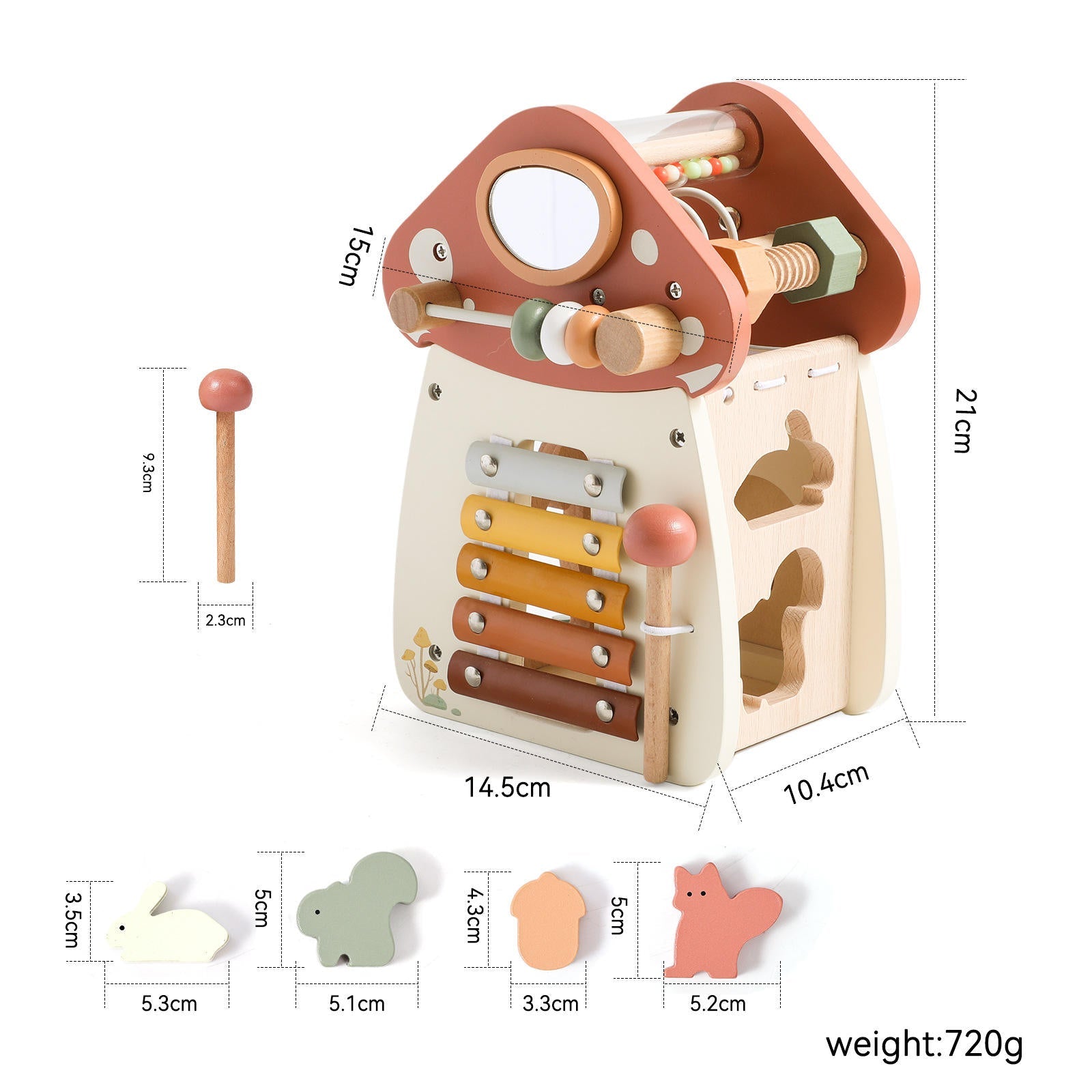 Montessori Busy Box Holz – Musik & Sensorik-Spielkiste