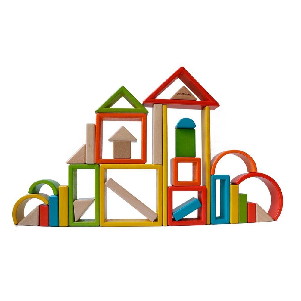 Montessori Holzbausteine Regenbogen Set
