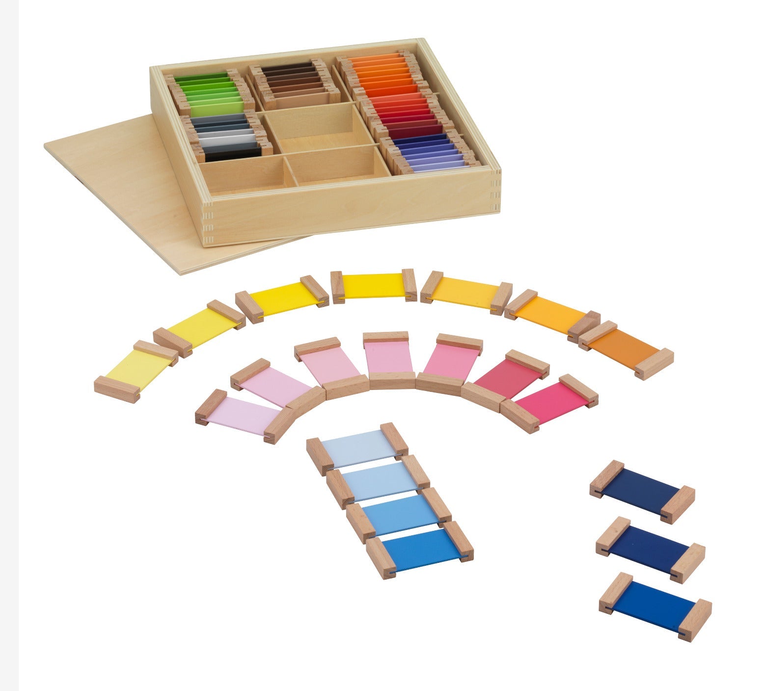 Montessori Farbtäfelchen Komplettset – Farben lernen & sortieren